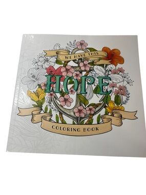Hope Floral Coloring Book Wall Art Print for all ages christian